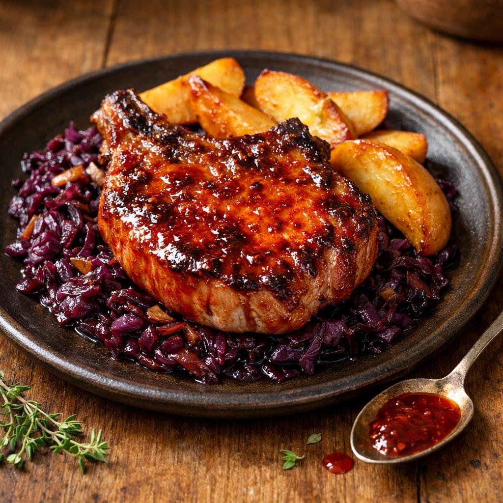 Côte de porc harissa douce