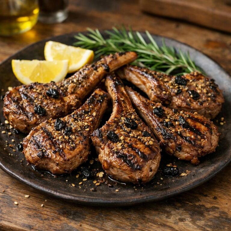 Côtelettes d'agneau à l'ail noir