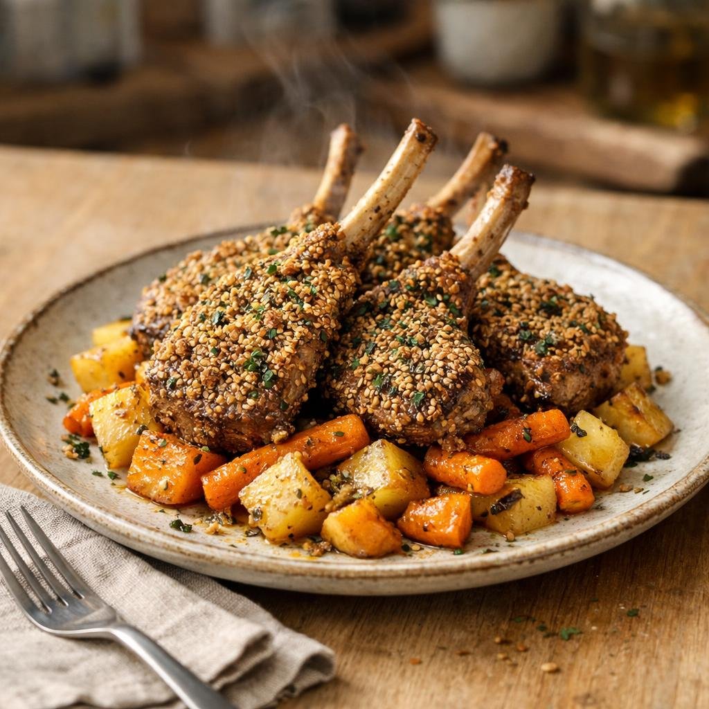 Côtelettes d'agneau gomasio