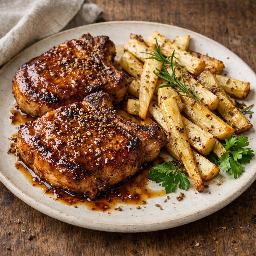 Côtelettes de porc laquées
