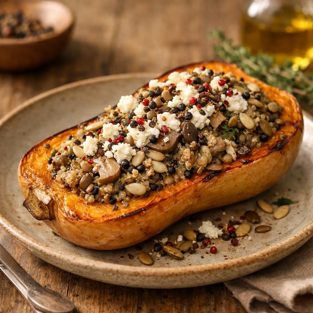 Courge farcie quinoa