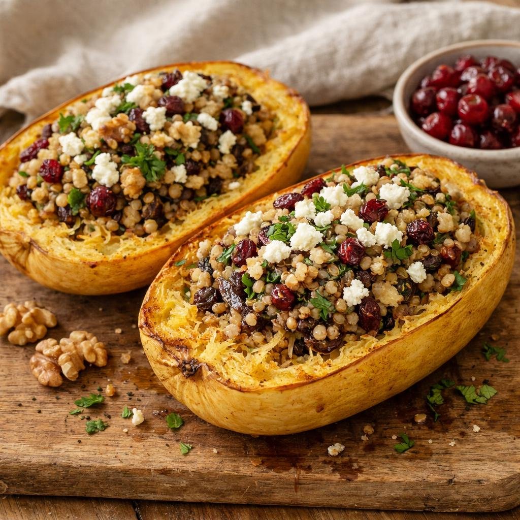 Courge spaghetti farcie