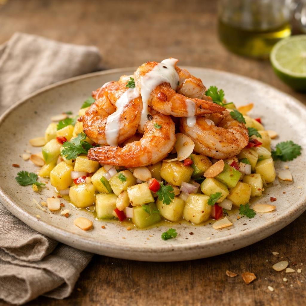 Crevettes poêlées banane