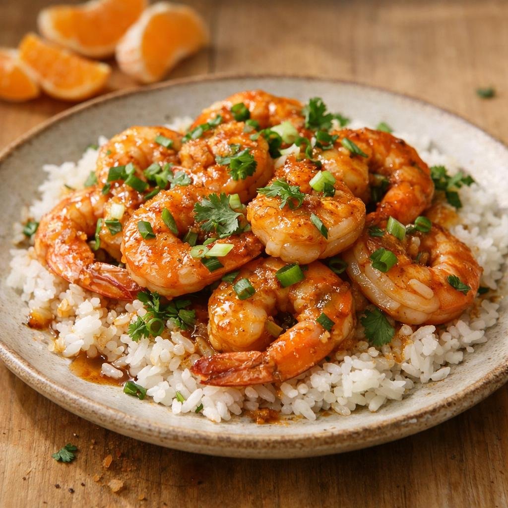crevettes mandarine gingembre