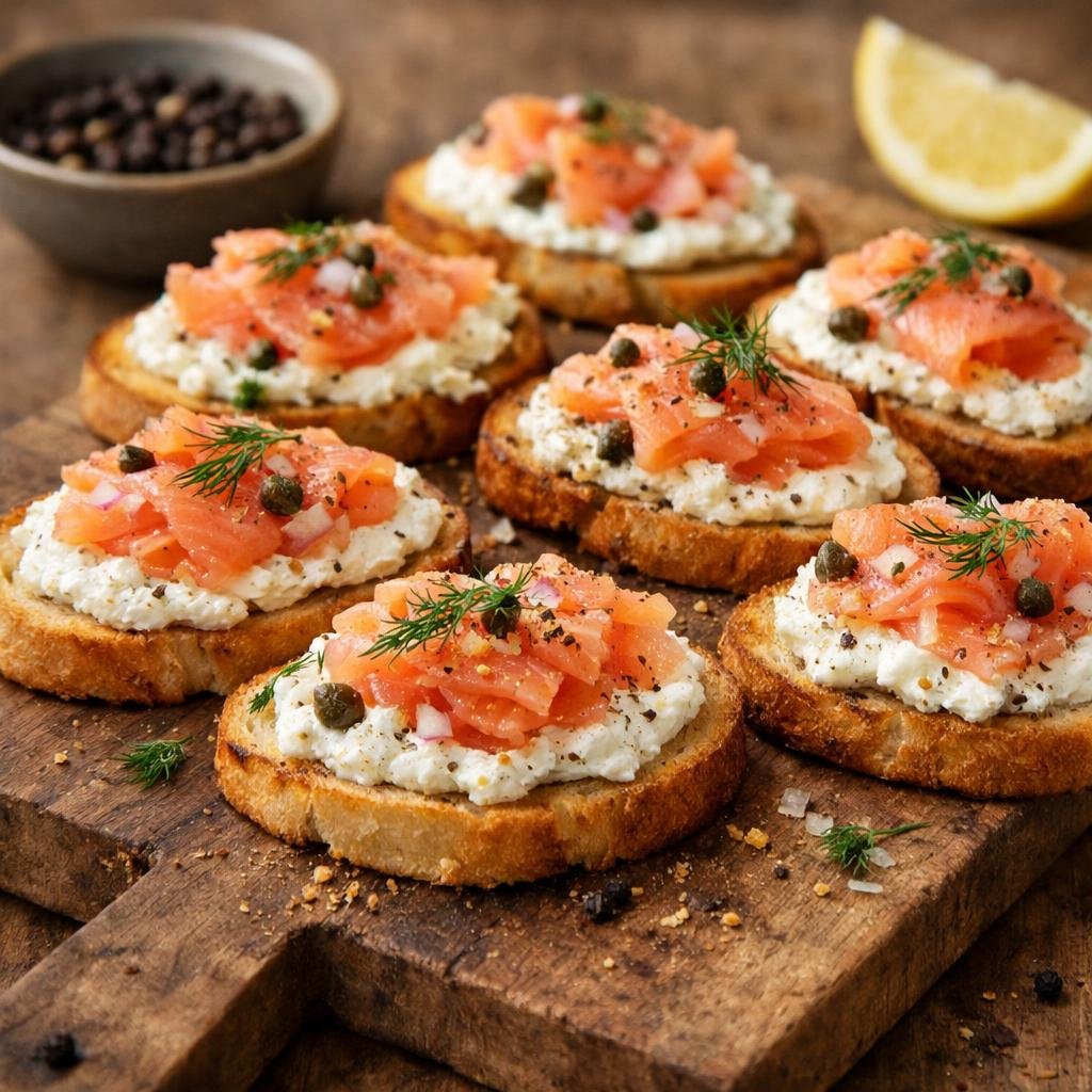 crostini truite fumée