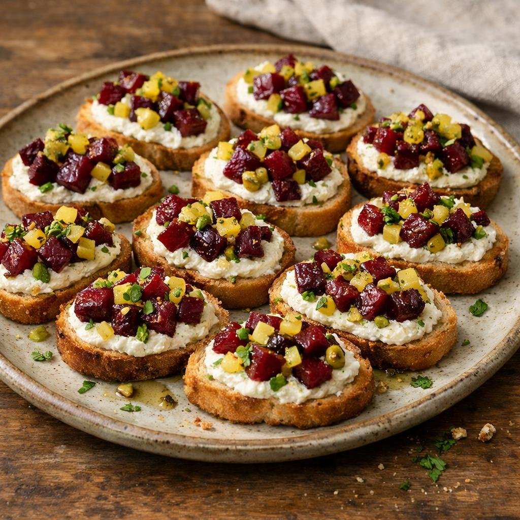 crostini betterave ricotta