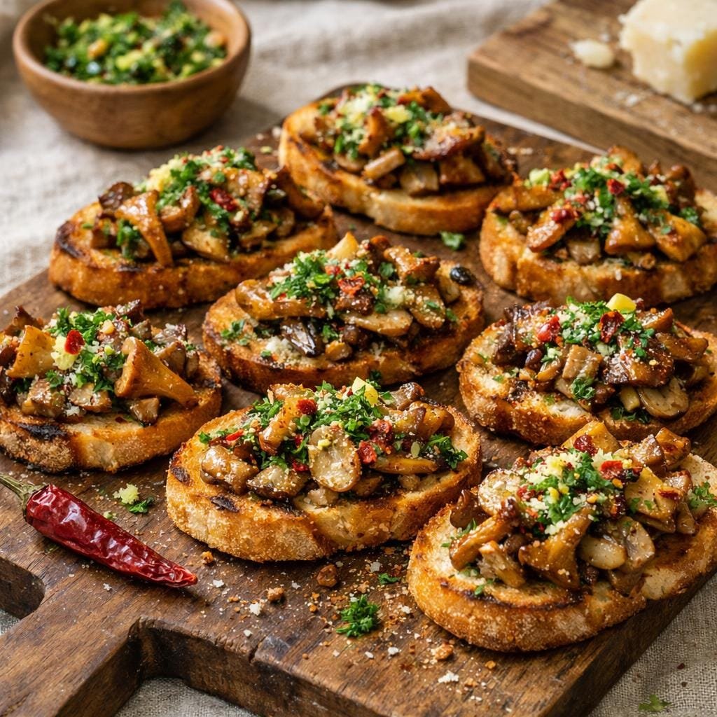Crostini champignons Serrano