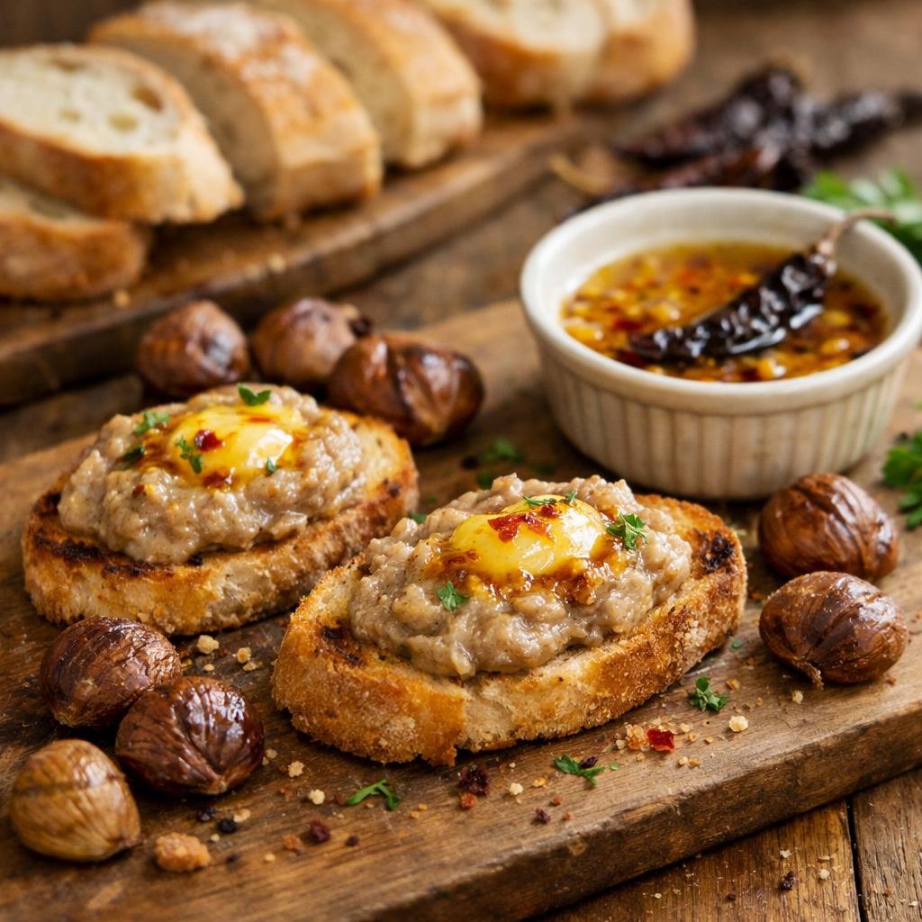 Crostini châtaignes pisalla