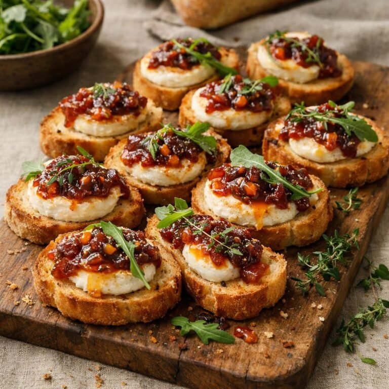 Crostini chèvre piment-ananas