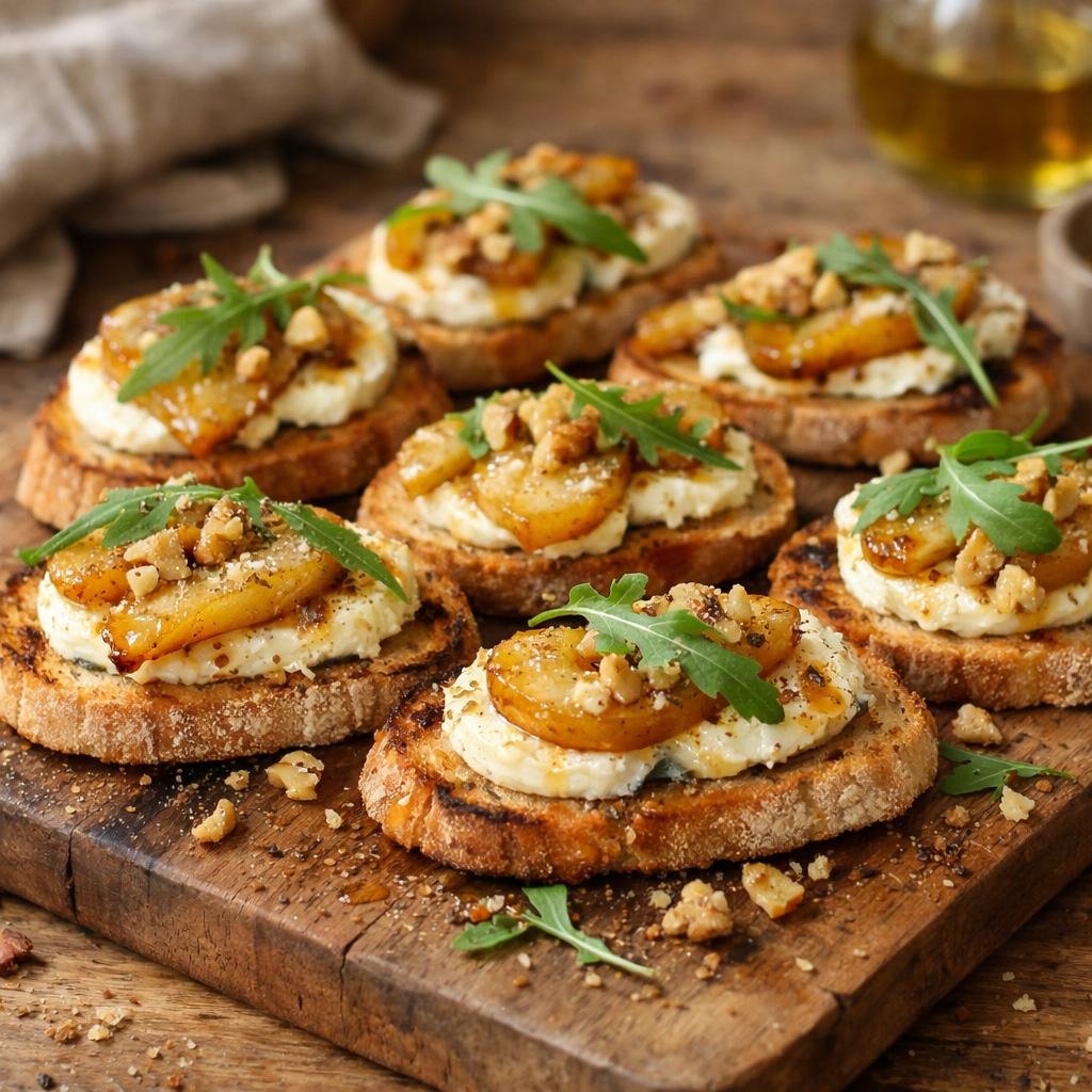 Crostini chèvre poire