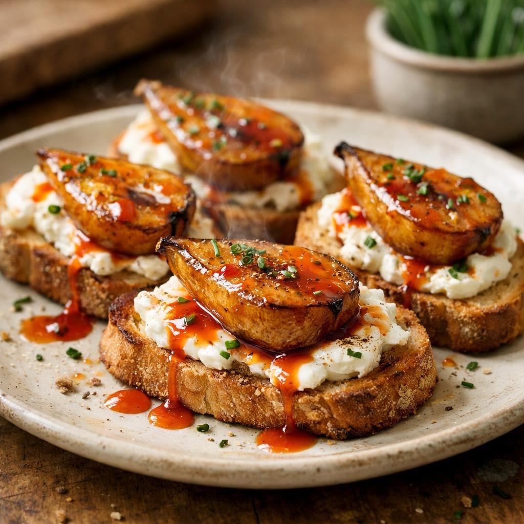 Crostini chèvre-poire