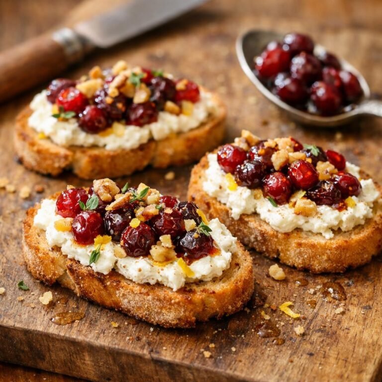 Crostini ricotta cranberries