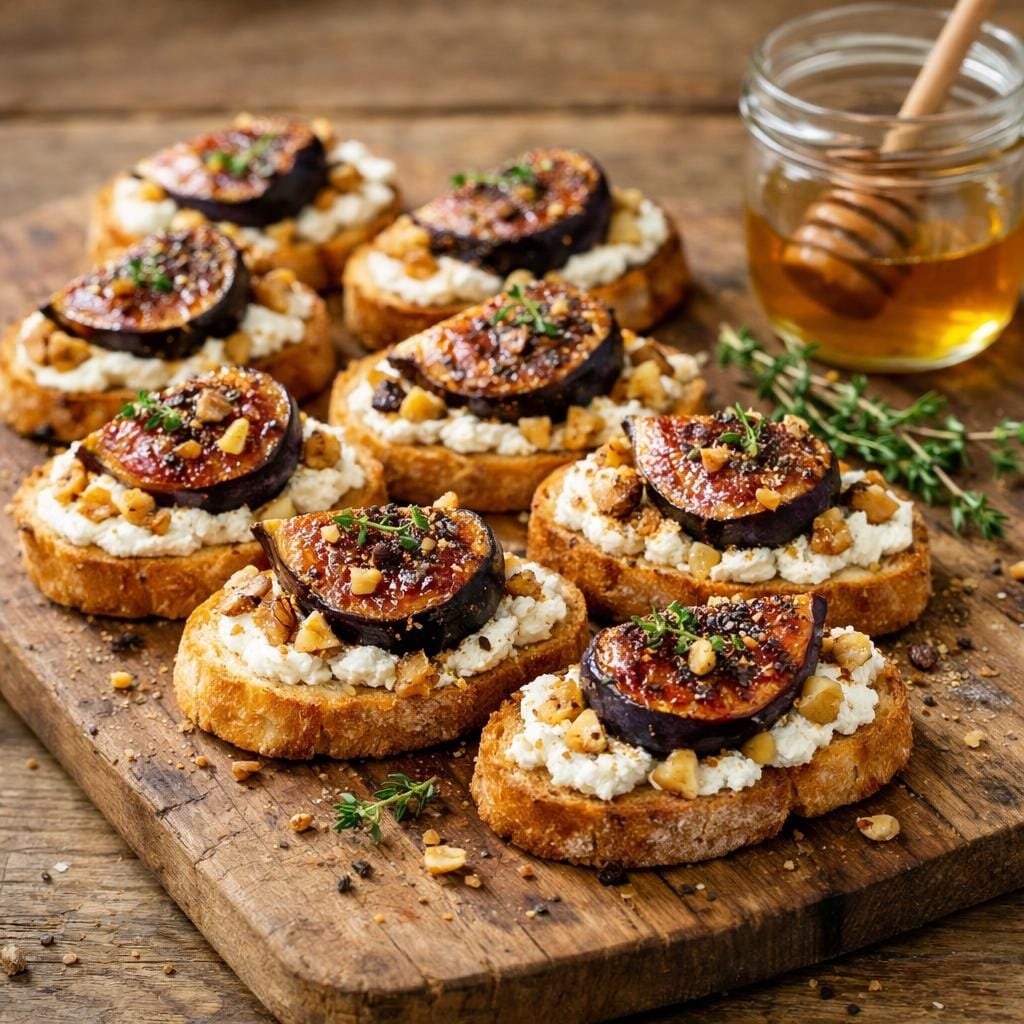 Crostini ricotta figues rôties