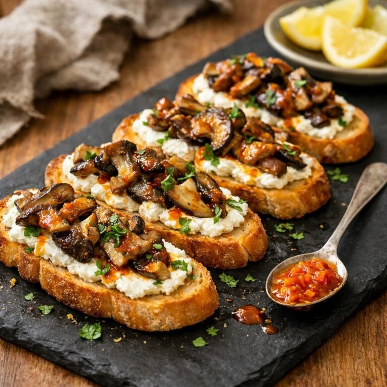 Crostinis champignons ricotta