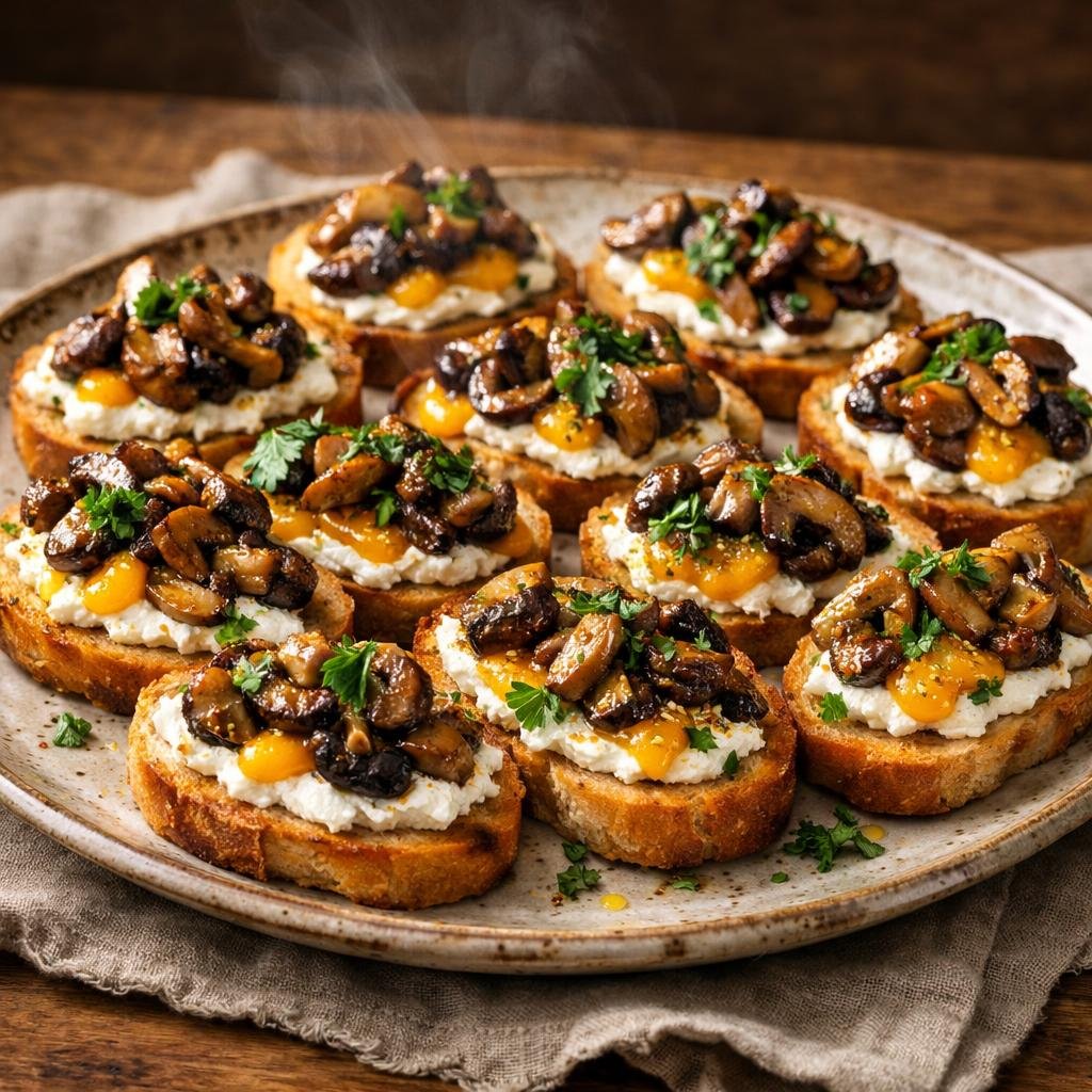 crostinis champignons ricotta