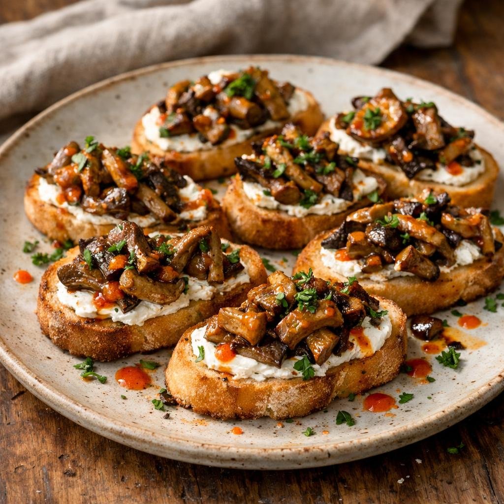 Crostinis champignons chèvre