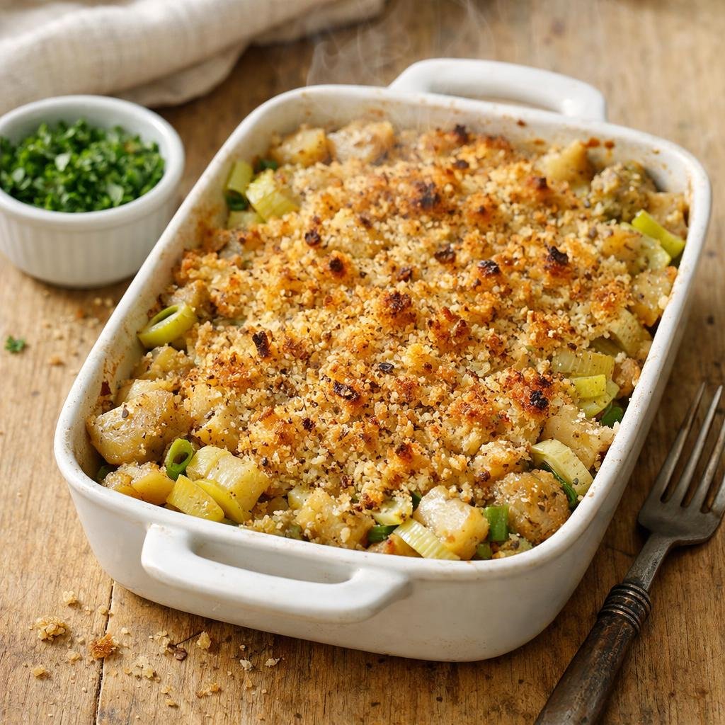 Crumble topinambours poireaux