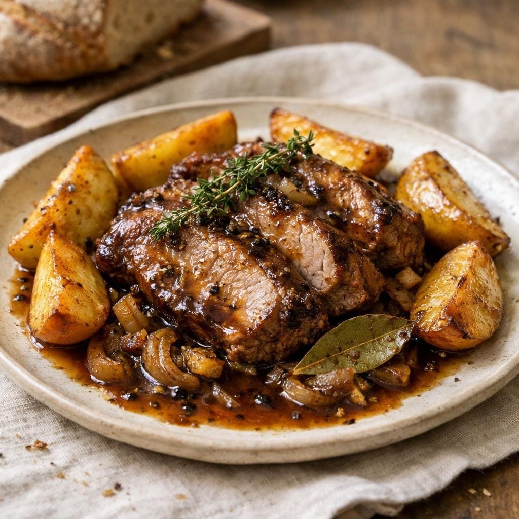 Échine de porc confite