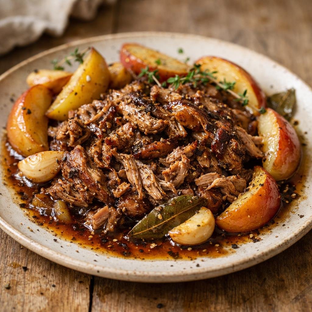 Échine de porc confite