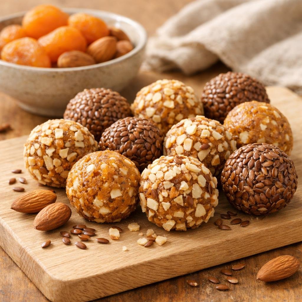 Energy balls abricot amande lin