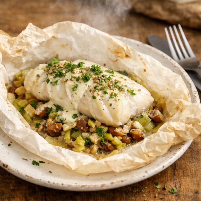 filet de cabillaud en papillote