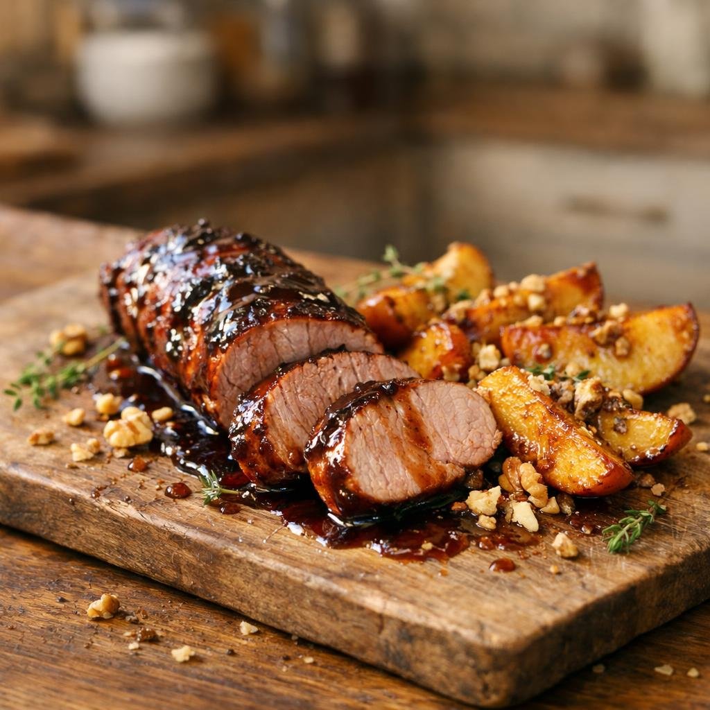 Filet mignon laqué vin chaud