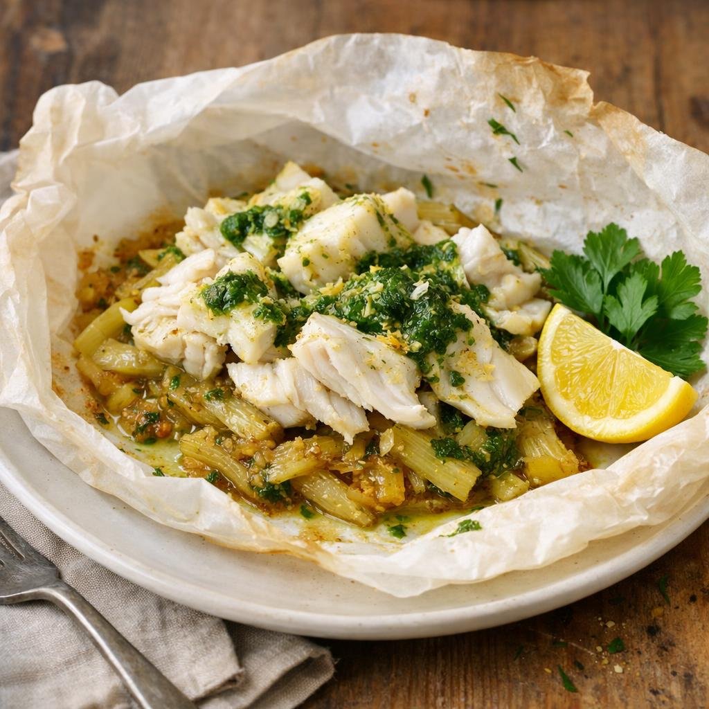 filets de lieu en papillote