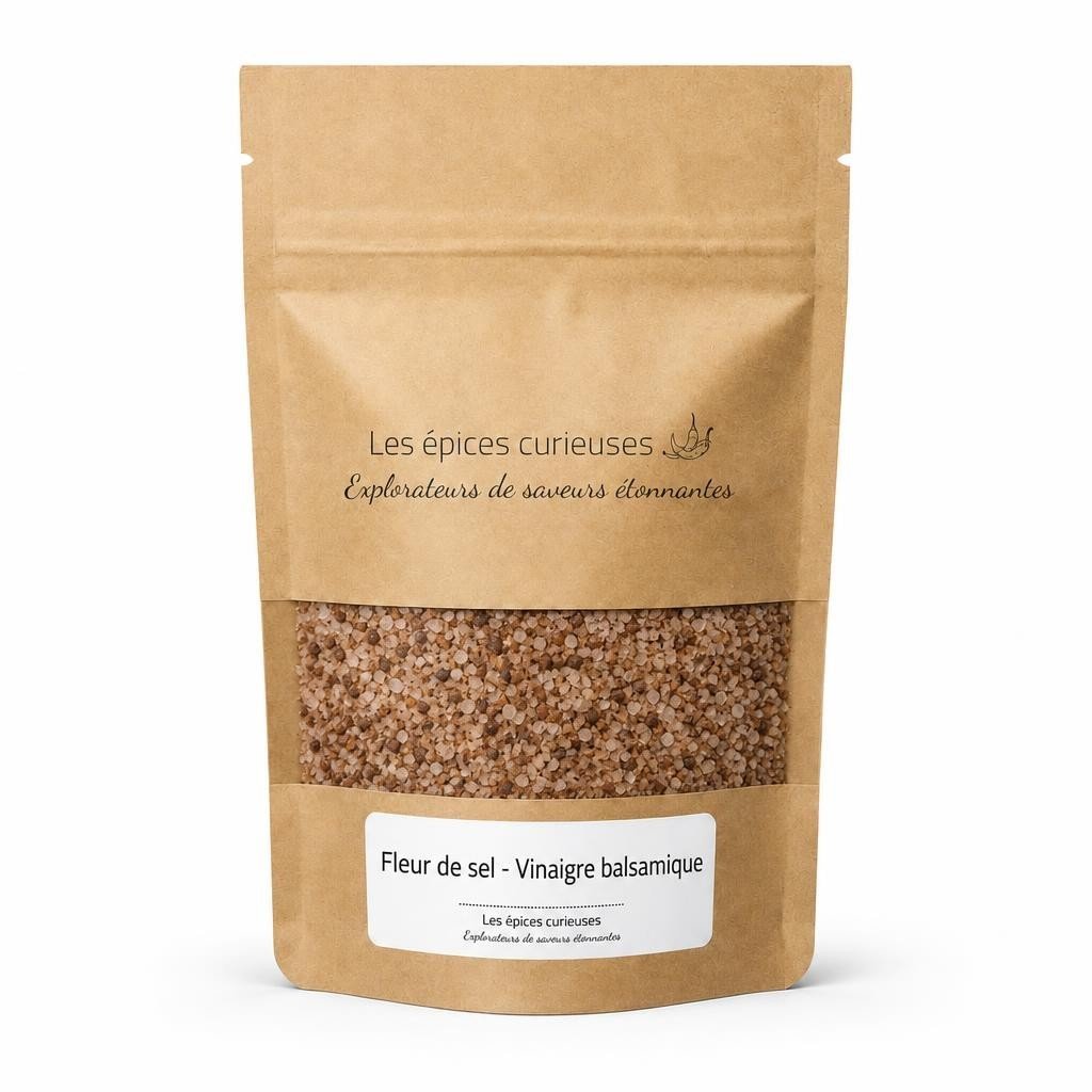 Fleur de sel - Vinaigre balsamique - Packaging - Les Épices Curieuses