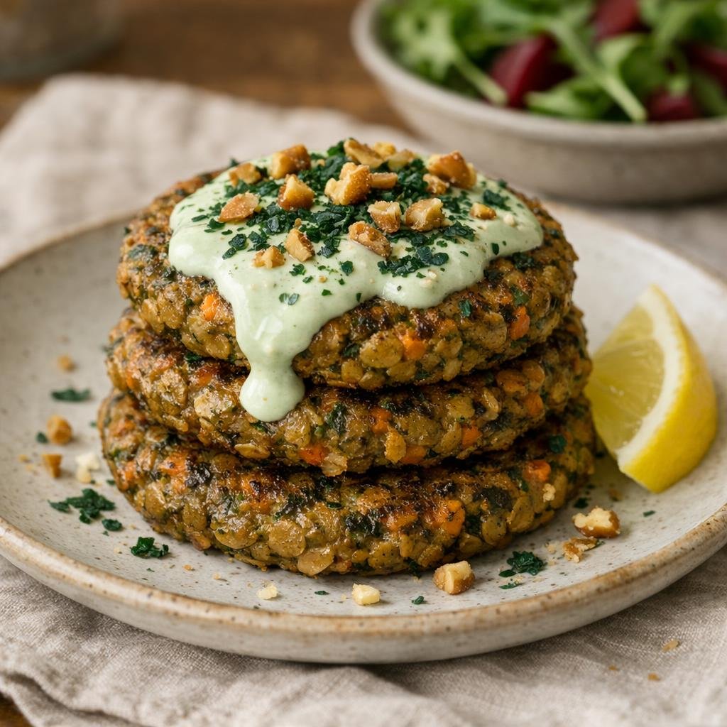 Galettes lentilles spiruline