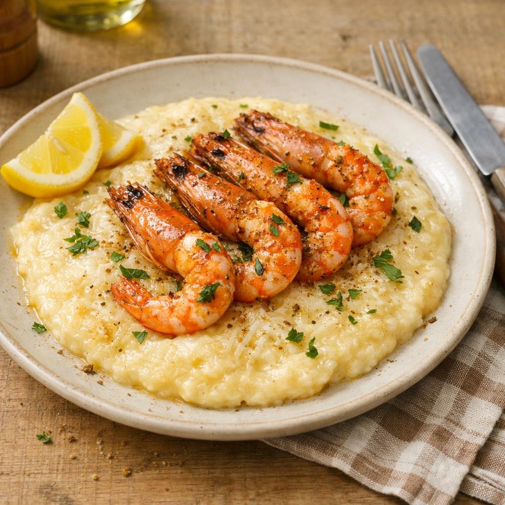 Gambas courge fumée