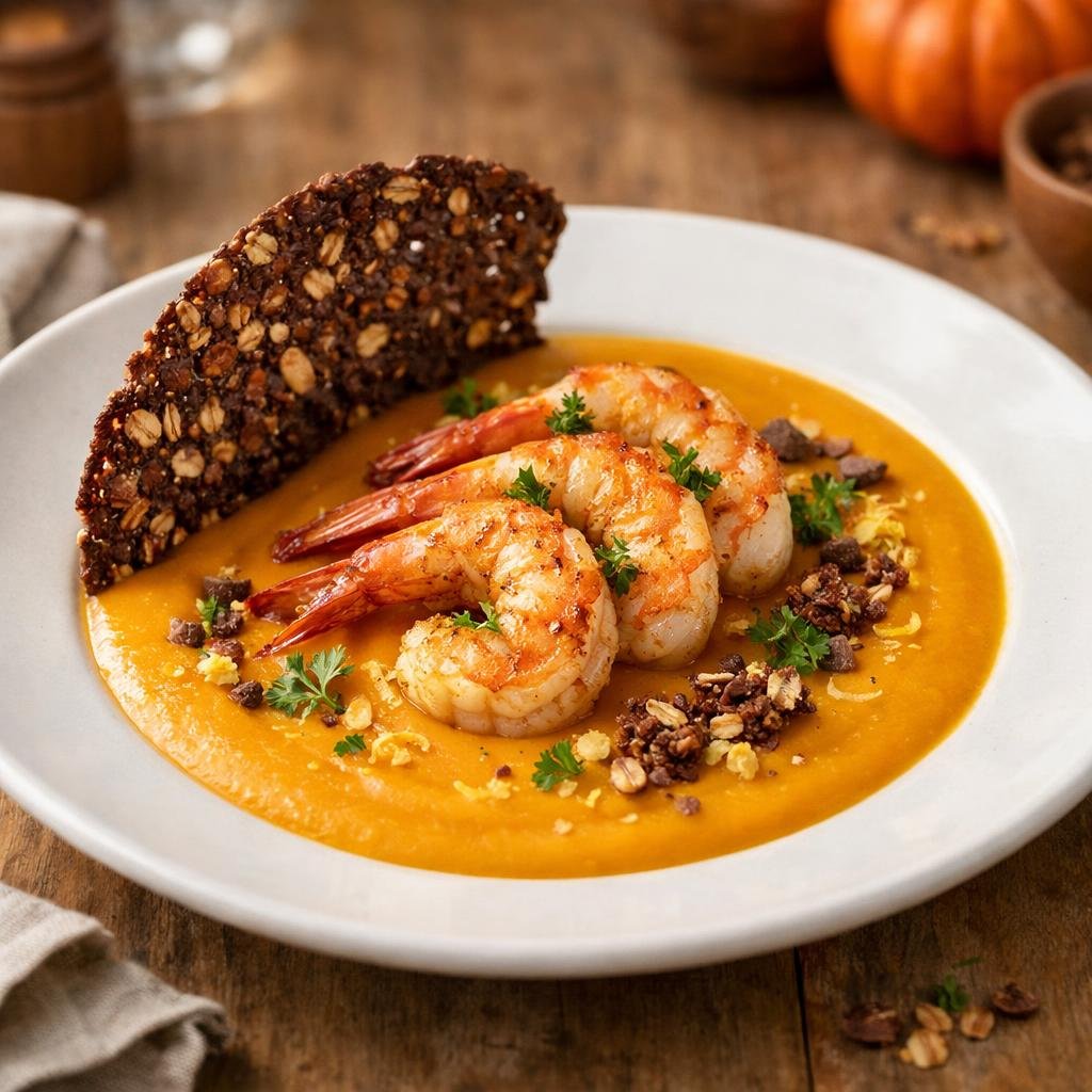Gambas potimarron muesli