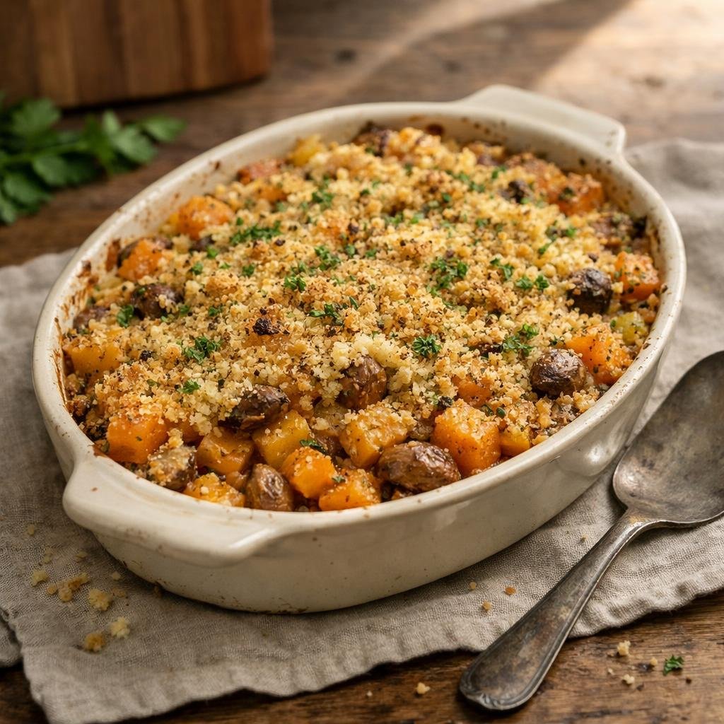 Gratin butternut châtaignes