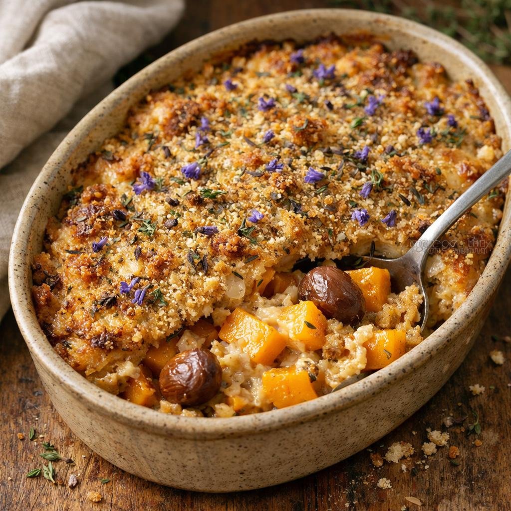 Gratin butternut châtaignes