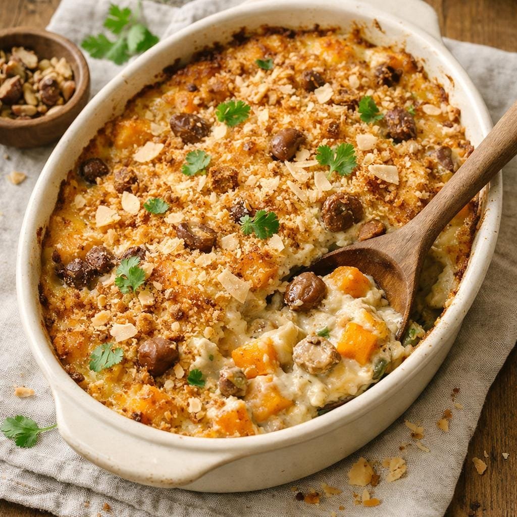 Gratin butternut châtaignes