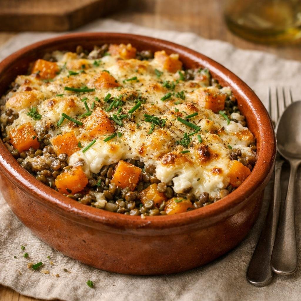 gratin butternut lentilles