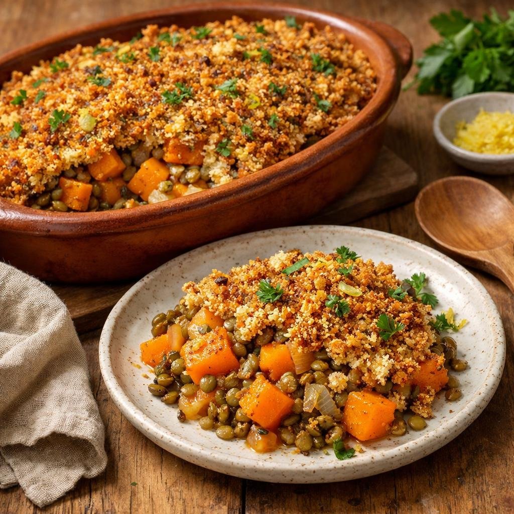 gratin butternut lentilles