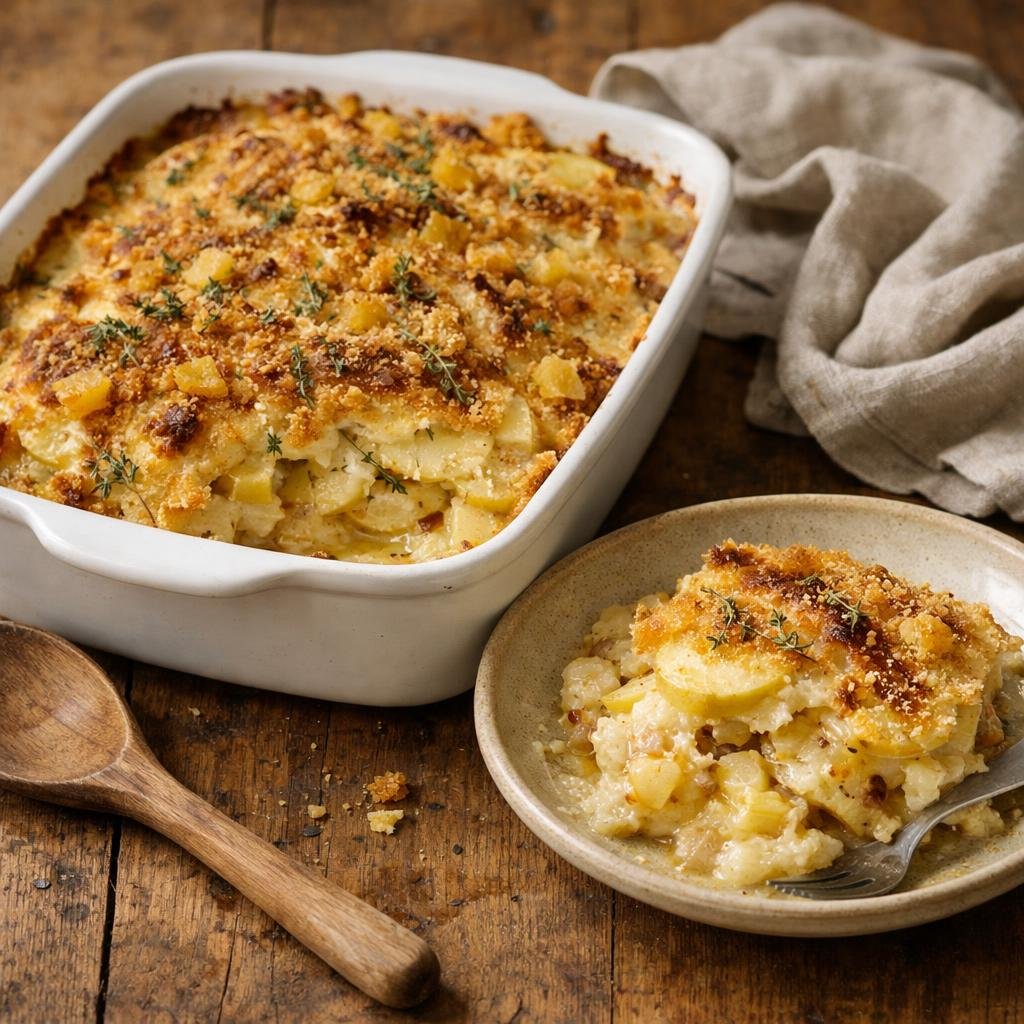 Gratin céleri-rave ananas