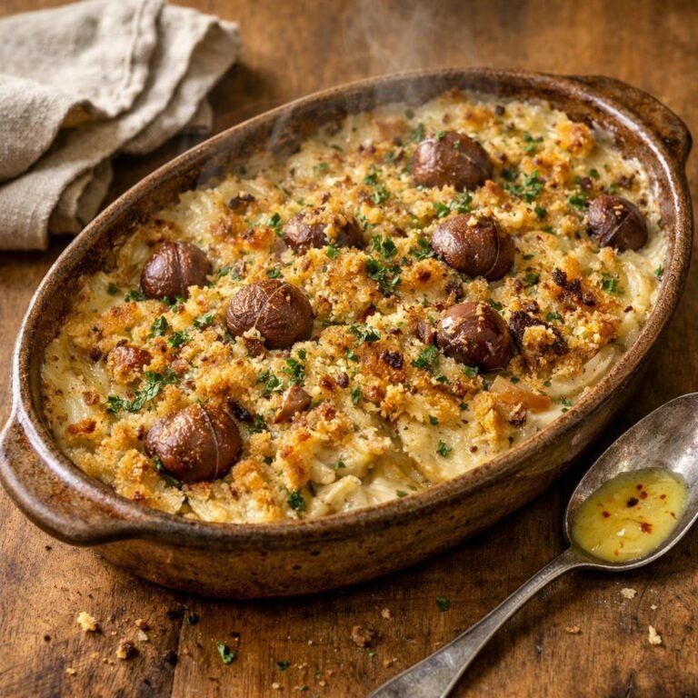 Gratin céleri-rave châtaignes