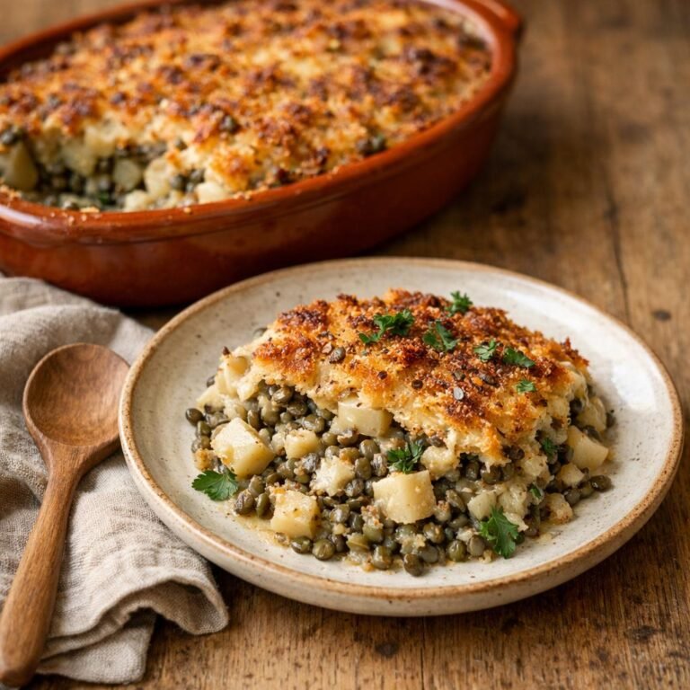 gratin céleri-rave lentilles