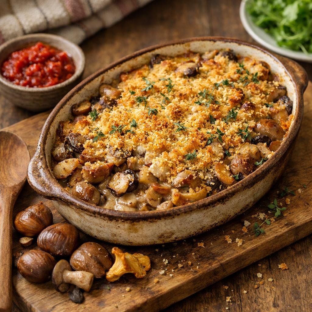 Gratin champignons châtaignes