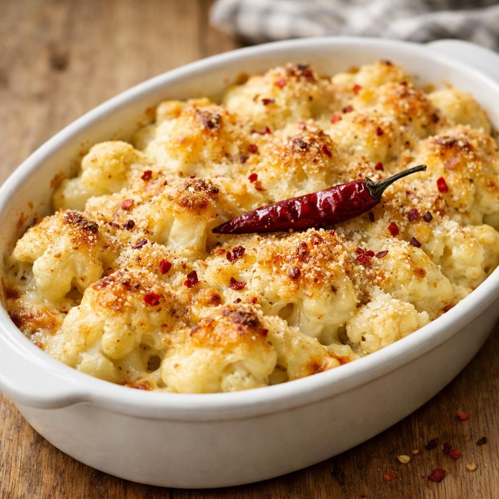 Gratin chou fleur pimenté