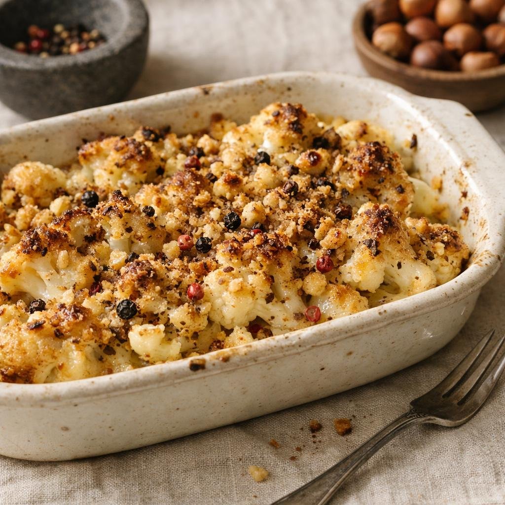 Gratin de chou‑fleur rôti