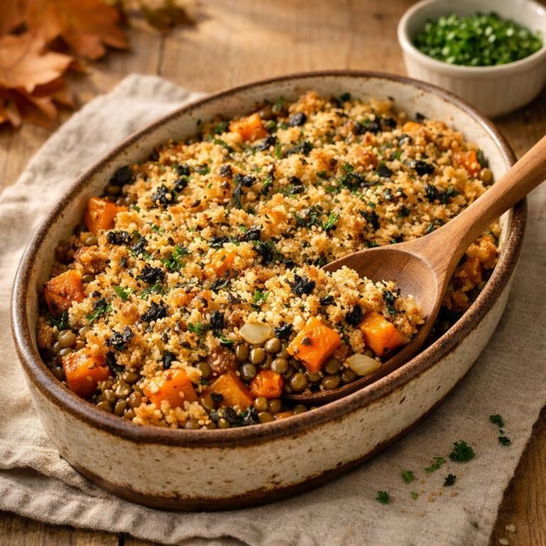 gratin lentilles potimarron