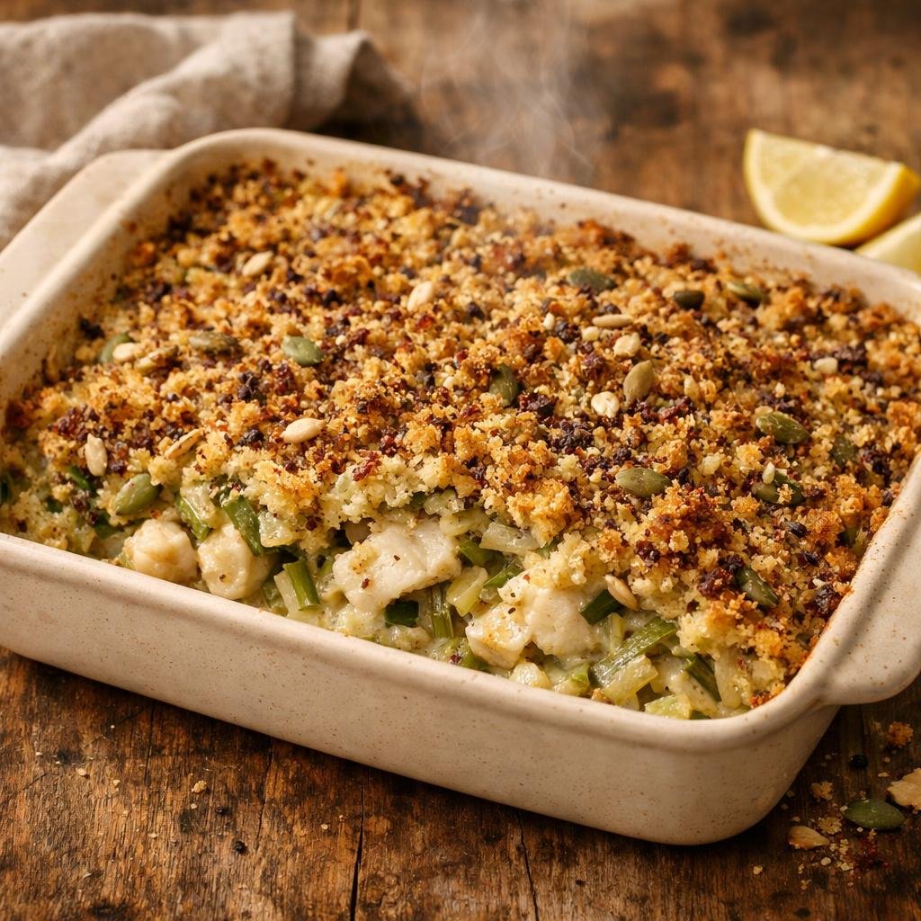 Gratin poisson poireaux