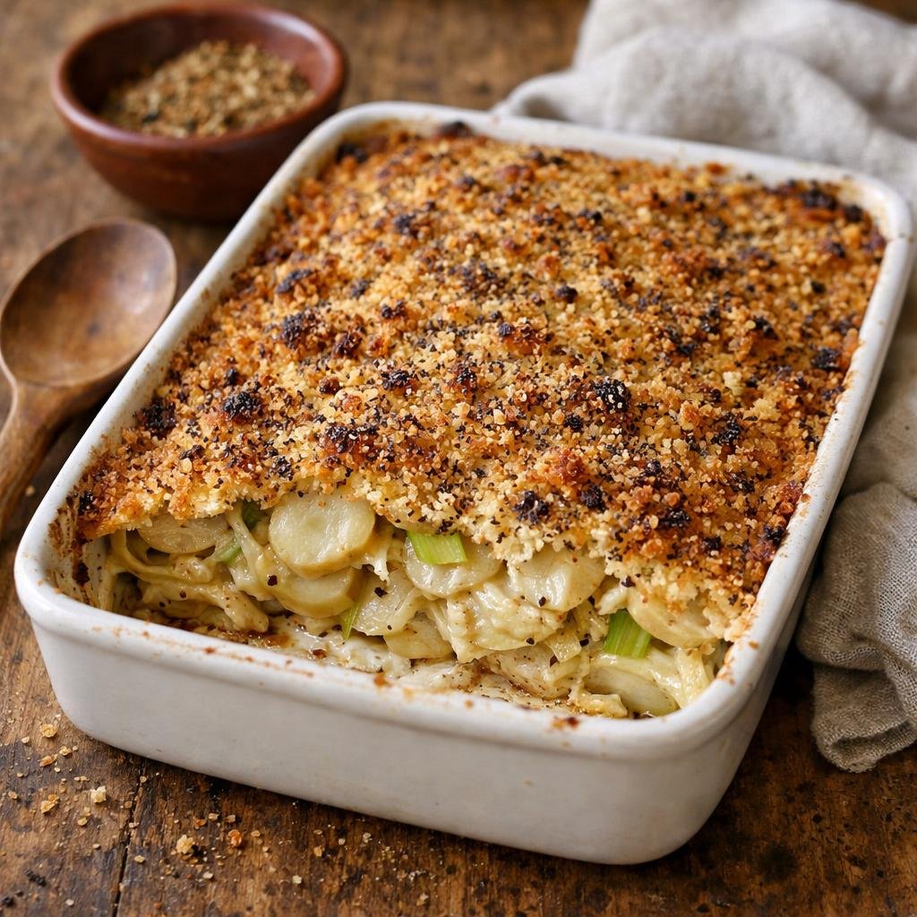 Gratin topinambours poireaux