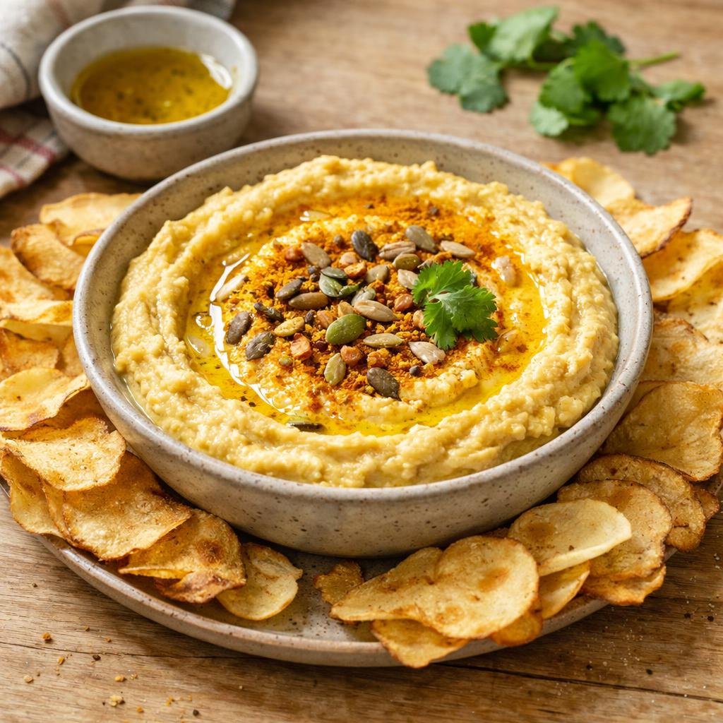 Houmous automnal curry fort