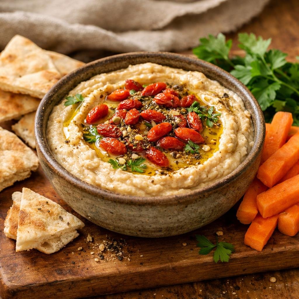 Houmous aux baies de goji