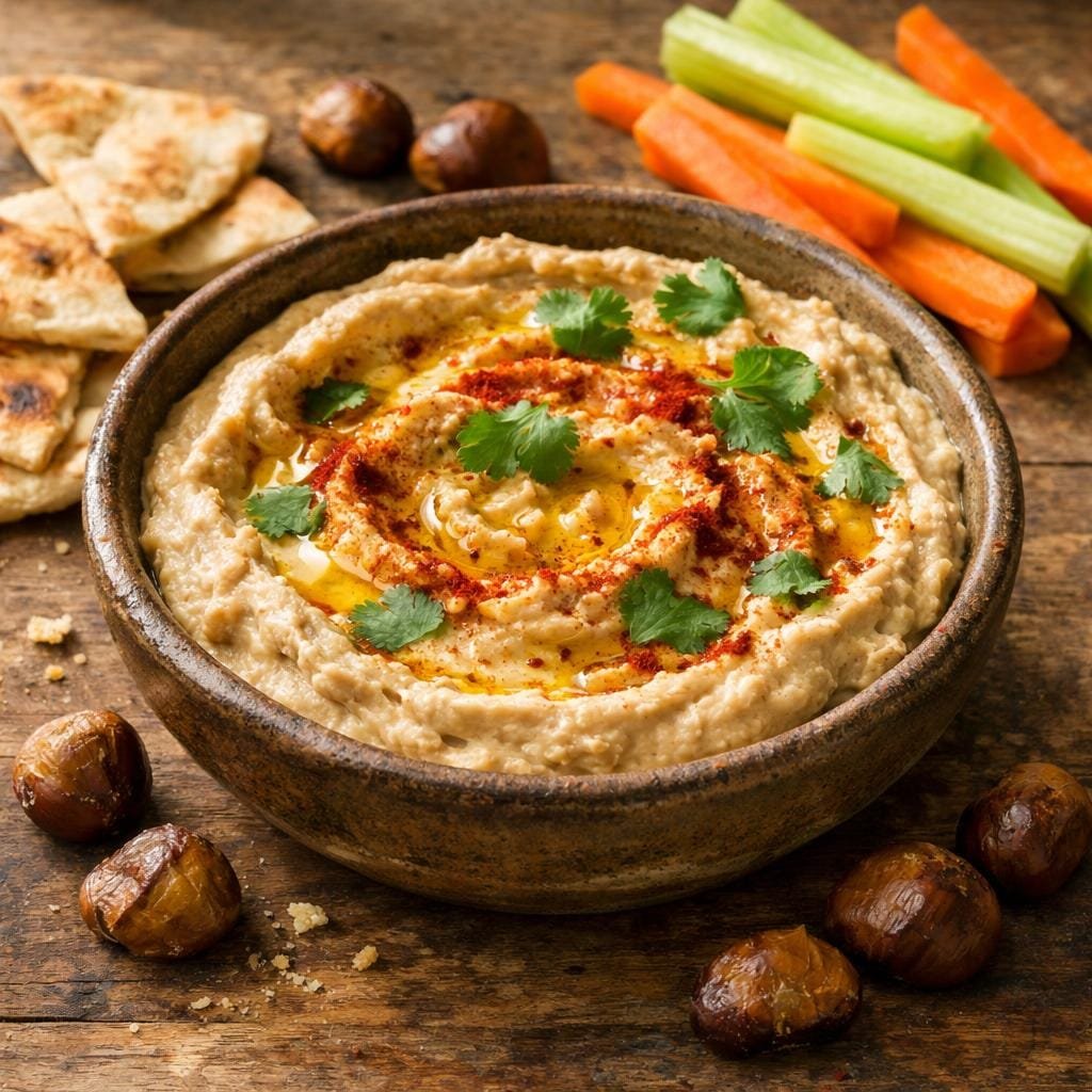 Houmous châtaignes fajitas