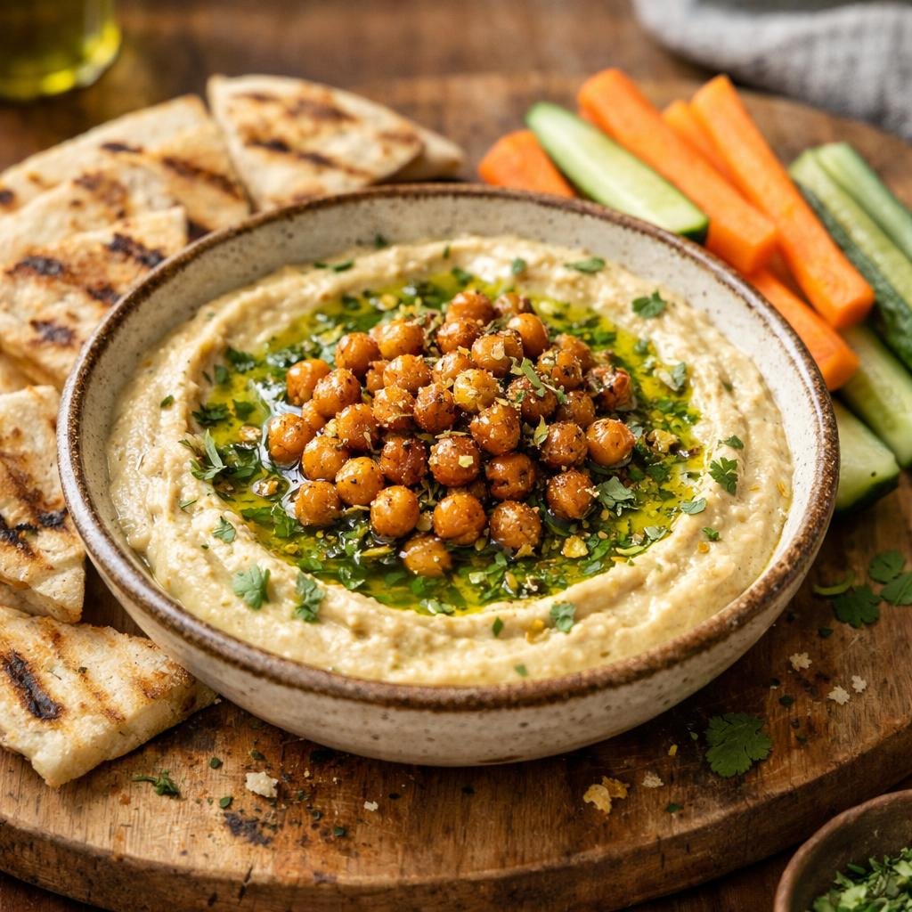 Houmous tiède coriandre