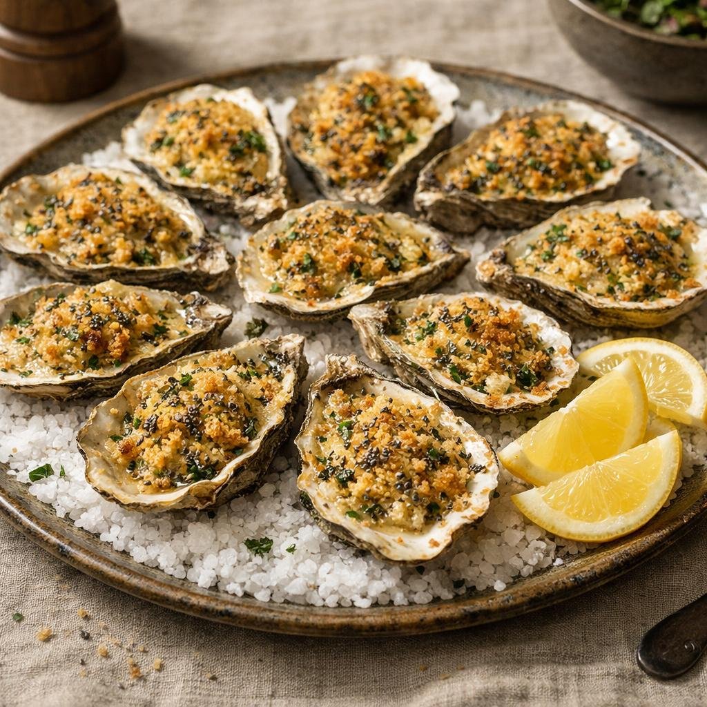 Huîtres gratinées chia